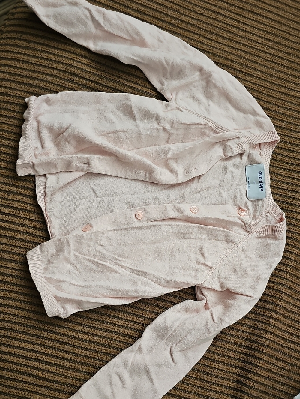 5T Old Navy Pale Pink Girls Knit Button Cardigan